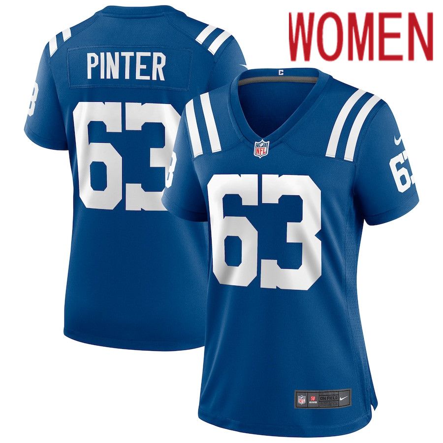 Women Indianapolis Colts 63 Danny Pinter Nike Royal Game NFL Jersey
